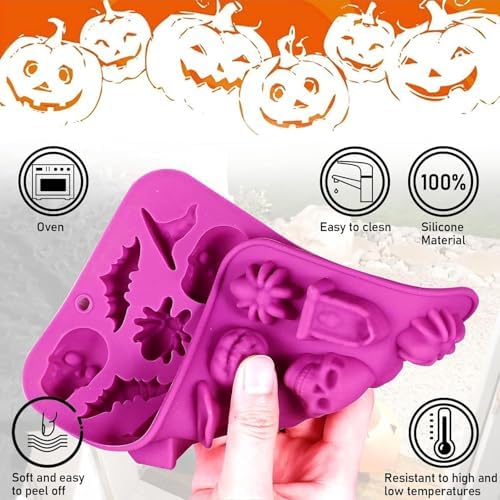 2pcs Halloween Silicone Mould 3D Chocolates Candy Gummy Molds