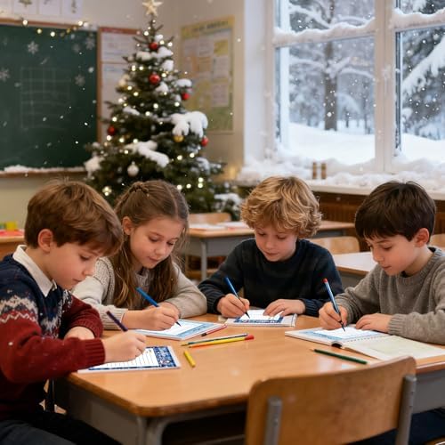 COCHIE 30 Players Winter Holiday Christmas Party Games for Adults Family Office Large Groups, Words Pictionary Game, Riddle Game, Word Scramble Games with Answer Key (Winter Pattern)