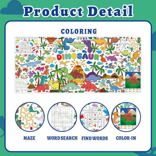 Dinosaur Coloring Poster & Table Cover - 71" x 31.5"