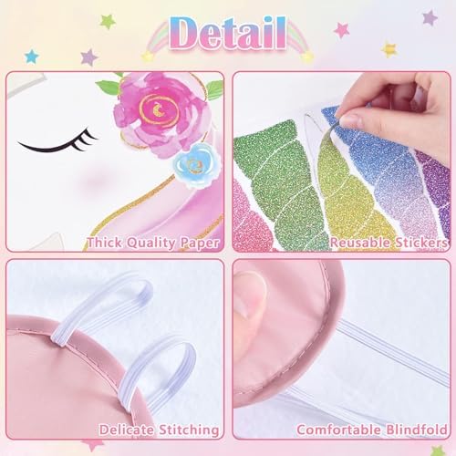 WERNNSAI Pin the Horn on the Unicorn Game Unicorn Birthday Decorations