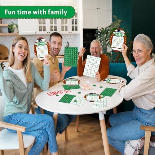 YQUQWN Football Bingo Game Cards Set Football Party Supplies 24 Players Includes Bingo Cards and Markers for Party Supplies Sports Events Activities