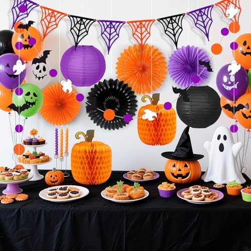 Orange Black & Purple Halloween Party Decorations