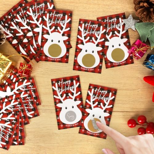 Christmas Scratch Off Cards, Fun Holiday Scratch Off Cards for Party, Christmas Lottery Tickets for Family Activities, Raffle Prize Card