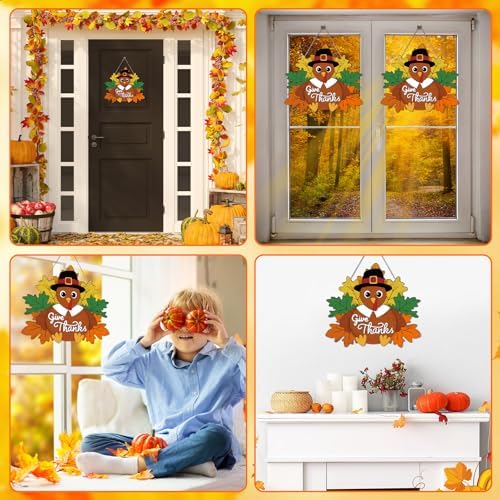 Sereliy 24 Pcs Thanksgiving Wreath Crafts Color Your Own Turkey Crafts
