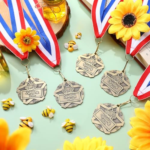 Quelay 30 Pcs 2 Inches Award Medals Bulk Medals Bulk with Neck Ribbons Metal Trophy Award Prize Gift for Tournaments, Competitions, Party, Kids and Adults