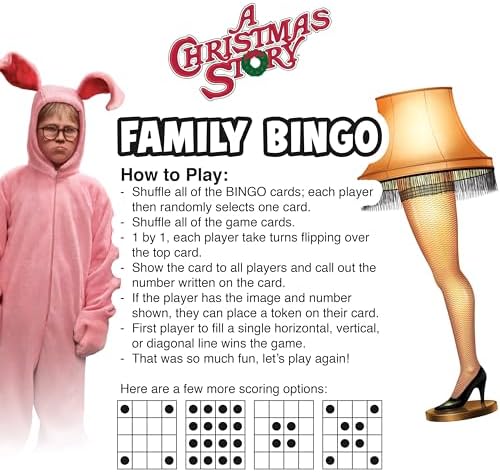 Aquarius Christmas Story Family Bingo Game - Fun Family Party Game for Kids, Teens & Adults - Entertaining Game Night Gift - Officially Licensed Merchandise