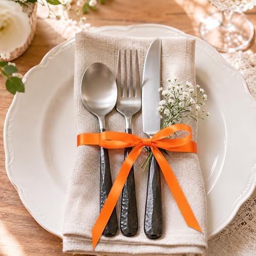3/8In 30Yards Orange Thin Ribbon for Gift Wrapping Halloween Thanksgiving