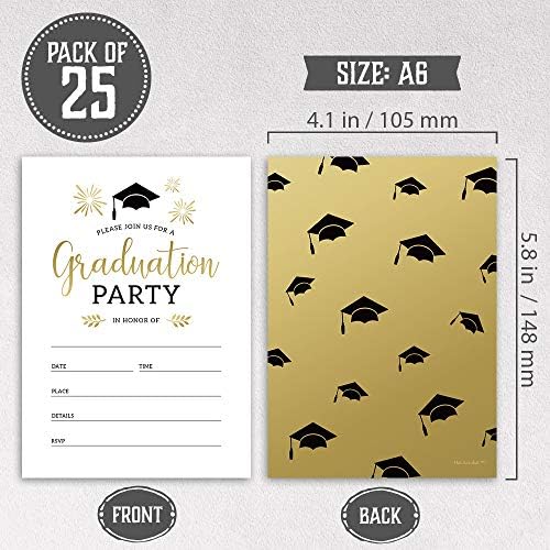 Hat Acrobat 2026 Graduation Party Invitations with Envelopes Graduation Party Announcement Cards for High School or College, 25 Pack (25)