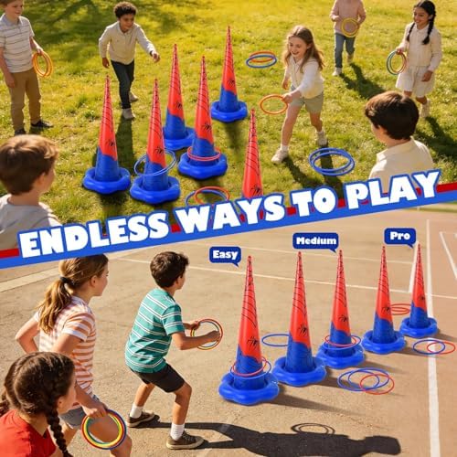 5 Pack Inflatable Spider Web Ring Toss Game, Birthday Party Games for Kids