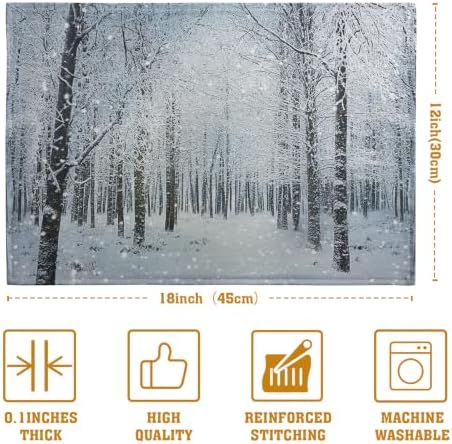 Winter Placemats Set of 4 Snowy Forest Table Place Mats