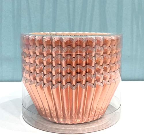 Sweet Rose Gold Foil Cupcake Liners Standard Baking Cups for Wedding, Party and More, 120-Count