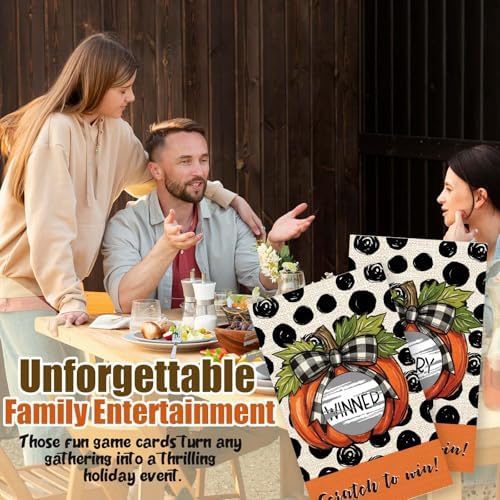 Thanksgiving Scratch Off Cards - 40 Pack Thanksgiving Games for Family Party - Friendsgiving Party Fun Dinner Activities -A01