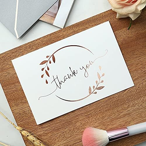 Winoo Design Heavy Duty Thank You Cards with Envelopes - 36 PK - Gold Thank You Notes 4x6 Inches Baby Shower Cards Wedding Small Business Graduation Funeral Bridal Shower (Rose Gold)