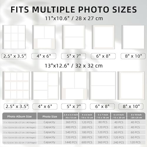 Vienrose Large Photo Album Self Adhesive for 4x6 8x10 Pictures Linen Scrapbook Album DIY 40 Blank Pages with A Metallic Pen