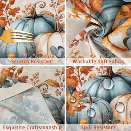 Fall Square Tablecloth 60x60 Inch, Stain Resistant Washable Fabric Autumn Pumpkin Table Cloth Square Fall Tablecloth Table Cover for Kitchen Dining Party