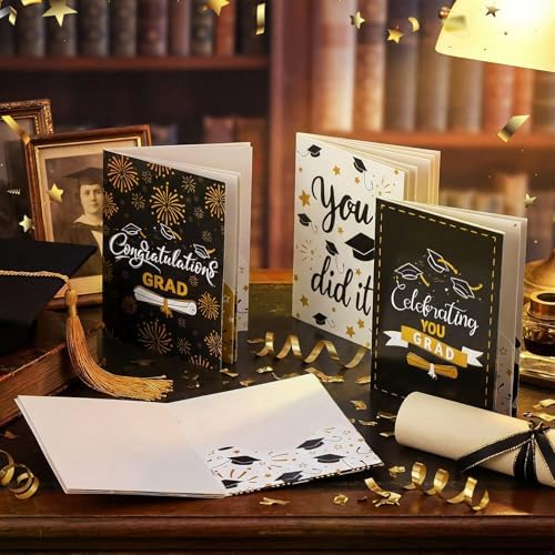 AmazingSpark 4 Set Mini Graduation Gift Card Book Class of 2026 Money Holder Envelope Booklet for Cash Congrats Grad Surprise Money Card Sleeve Book Graduate Party Gift for Senior College University