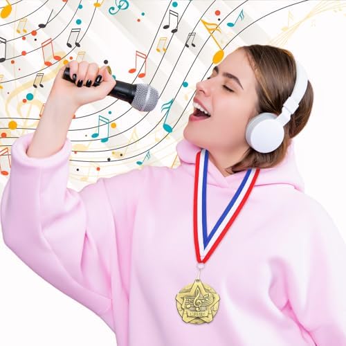 Quelay 30 Pcs 2 Inches Award Medals Bulk Medals Bulk with Neck Ribbons Metal Trophy Award Prize Gift for Tournaments, Competitions, Party, Kids and Adults
