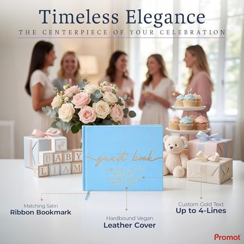 Promot Personalized Guestbook (Baby Blue) - 110 Lined Pages