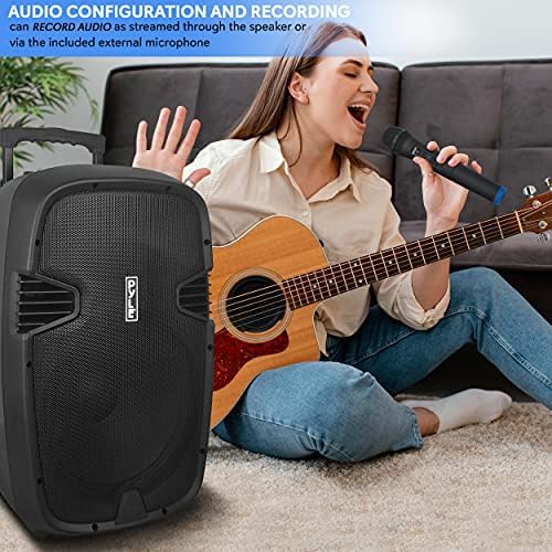 Pyle 12" Bluetooth PA Speaker | 1000W Sound System, 2 Wireless Mics
