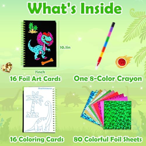 FUNNYB&G Foil Art Craft Kit for Kids, Sparkly Birthday Gift Toy for Kids
