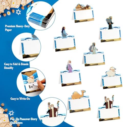 24 Pack Passover Place Cards,Passover Table Decorations Reserved Seating