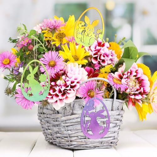36PCS Wooden Easter Ornaments to Paint, 6 Styles DIY Blank Unfinished Wood Egg Cutouts Ornament for Crafts Hanging Decorations Happy Easter Hallow Egg Rabbit Bunny Butterfly Flower Hen