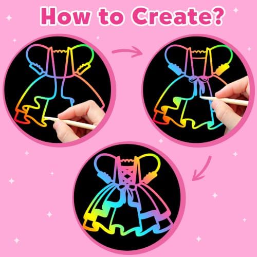 ZMLM Scratch Paper Art-Crafts Gift: 2 Pack Rainbow Notebooks Supplies Toys