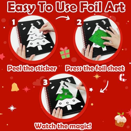 FUNNYB&G Christmas Foil Art Craft Kit for Kids, Birthday Gift Toy for Kids