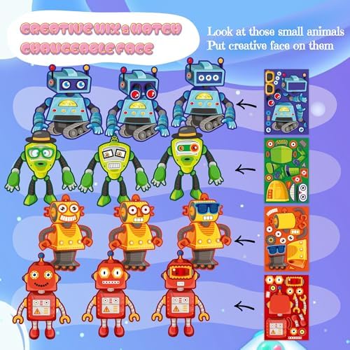 Robot Stickers 48 Sheets Robot Party Favors Birthday Decorations