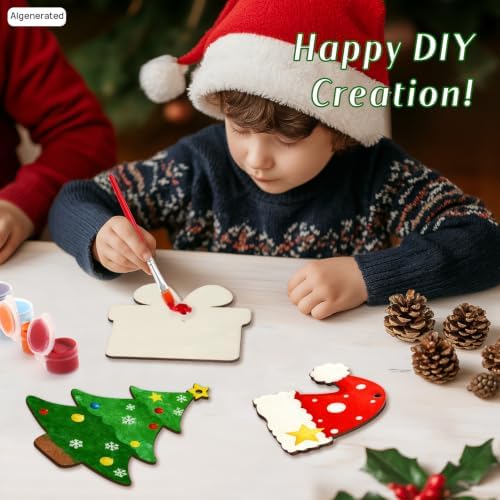 36 Pcs Unfinished Wooden Christmas Ornaments Tree Ornaments