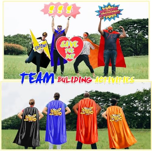 iROLEWIN Adult Super-Hero-Capes and Masks as Halloween Superhero Costumes
