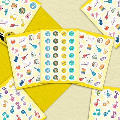 Small Music Stickers, Cute Music Note Stickers for Water Bottles, Laptop, Scrapbooking, Musical Decals Waterproof - Funny Musical Gifts for Men & Women