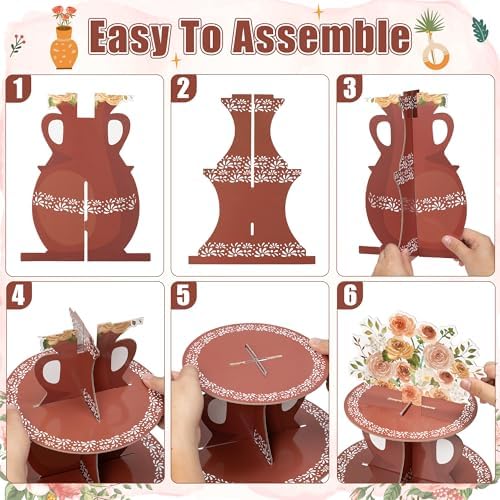 ANGOLIO De Barro Mexicanos Cupcake Stand - 3 Tiered Birthday Decorations