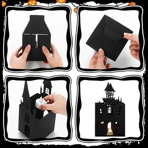 12 Pcs 11.8 Inch Halloween Haunted House Lantern Sets