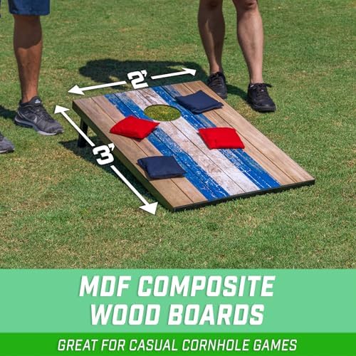 GoSports Portable Cornhole Sets- Includes 2 Boards, 8 Bean Bags, Carry Case