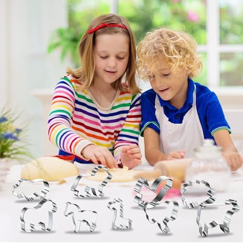 9 Pcs Animal Cookie Cutters Set Stainless Steel Lion Elephant Biscuit Molds