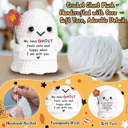 Unique Heartfelt Gift for Women Bestie Friends Pocket Hug Crochet Ghost