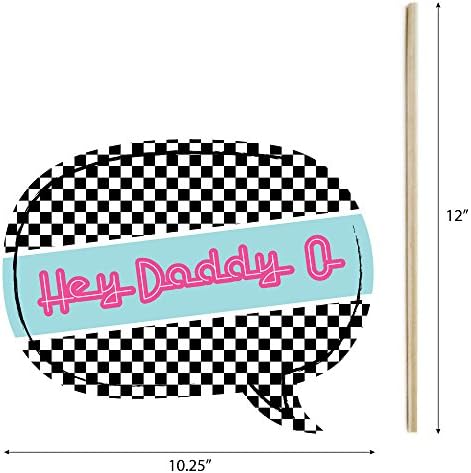 1950s Sock Hop Photo Booth Prop Kit, DIY Cardstock Props - 20pc