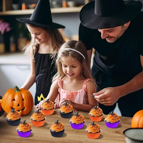 SANNIX 450Pcs Halloween Foil Cupcake Liners Muffin Liners Baking Cups