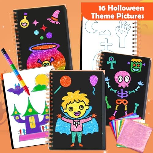 FUNNYB&G Halloween Foil Art Craft Kit for Kids, Halloween Toy Gift for Kids