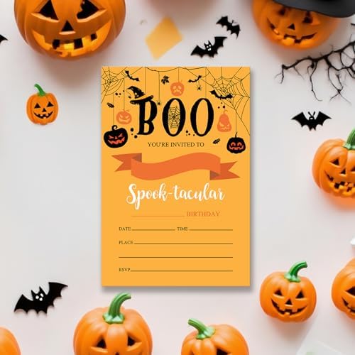 Dumyum 20 Halloween Birthday Invitations with Envelopes