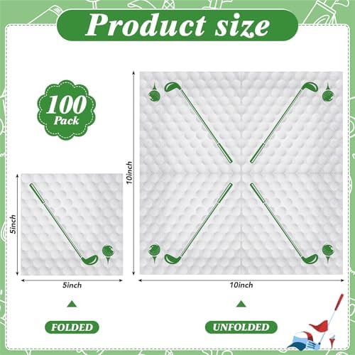 Natnarr 100 Pcs Golf Napkins, 5" Golf Master Cocktail Napkins
