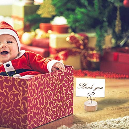 YBB 12 Pcs Christmas Place Card Holders, Picture Memo Note Photo Clips