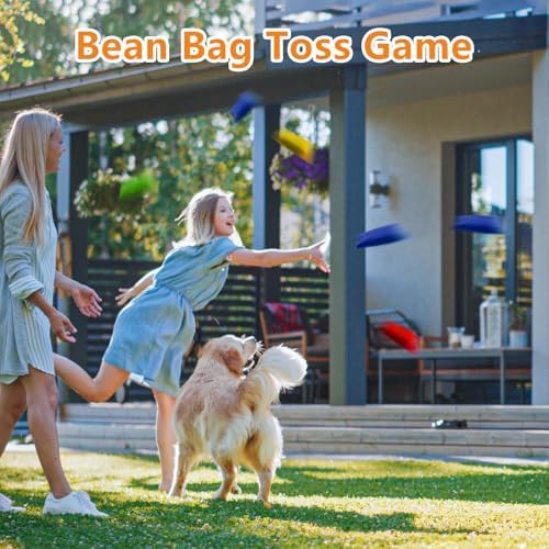 32 Pcs Outdoor Games Potato Sack Race Bags for Kids Adults, Bean Bag Toss Game, 3 Legged Race Bands, Egg Spoon Relay Race Game, Carnival Outside Yard Lawn Games for Easter Christmas Birthday Party