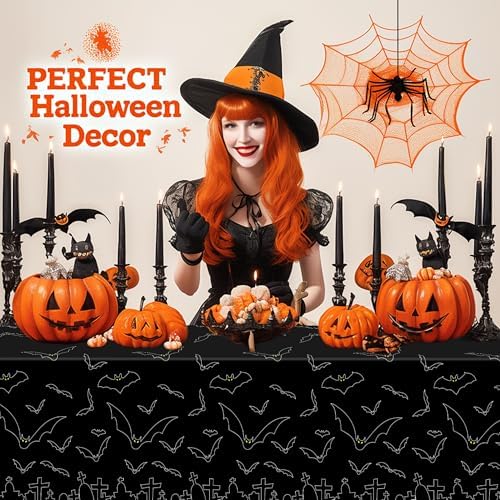 Childom 3 Pack Halloween Tablecloth Rectangle Table,Halloween Decorations