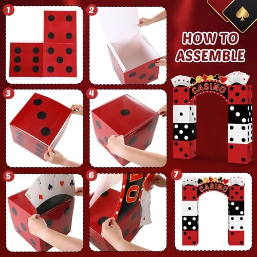 Pajean Casino Stacked Box Archway, Photo Booth Backdrop 52 x 56 Inch