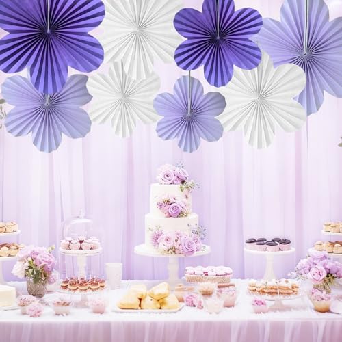Purple Party Decorations Purple White Paper Flowers Decorations for Wall