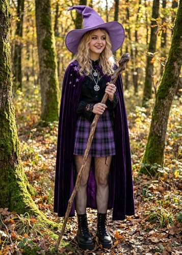 HOMELEX Adult Witch Hat, Tattered Lace Costume Hat for Halloween