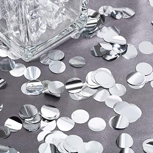 TecUnite Silver Foil Confetti Tissue Table Confetti, 1.5 cm