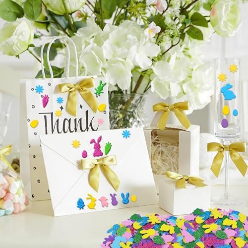 Foam Stickers, 500 PCS 3D Glitter Foam Easter Sticker, 7 Colors